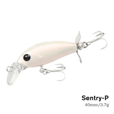 Sinking minnow fishing lure, 40mm 3.7g, cream white body with silver hooks