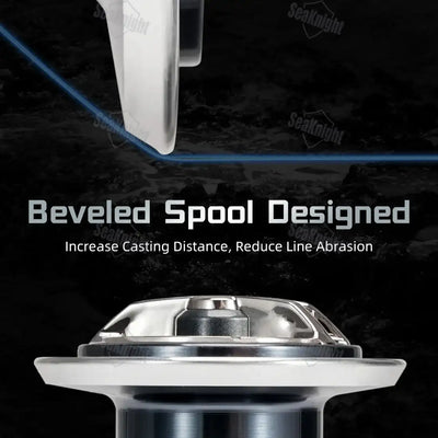 SeaKnight SANGE spinning reel with silver beveled CNC aluminium spool and reinforced casting mechanism