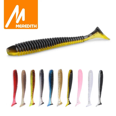 Soft paddle-tail swimbait lure set: black with yellow accents, assorted color options