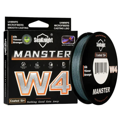 SeaKnight Brand W4 Series Ultra-Thinner 4 Strands Fishing Line 300M 500M Stronger Anti-UV Anti-Saltwater Si+coating Braided Line -  - Cast N Go