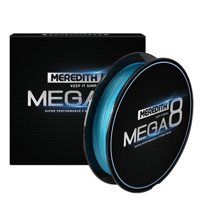 Meredith MEGA8 8-strand braided fishing line spool, blue