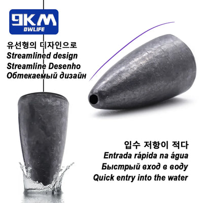 9KM DWLIFE Bullet Sinker 10pc – Lead | 5–20g | Texas Rig & Carolina Rig | Bass Bream