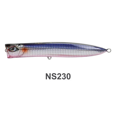 Slim floating wobbler lure, blue scale pattern with pink sides, lip and treble hooks