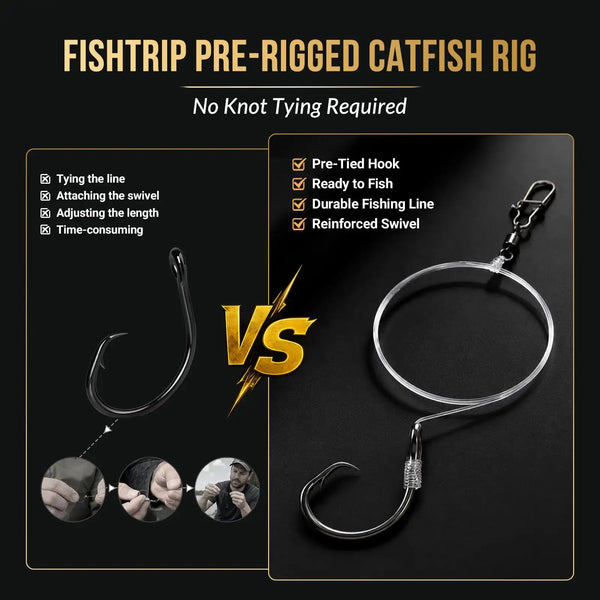 Pre-rigged circle hook fishing setup with snap swivel and curved shank hook
