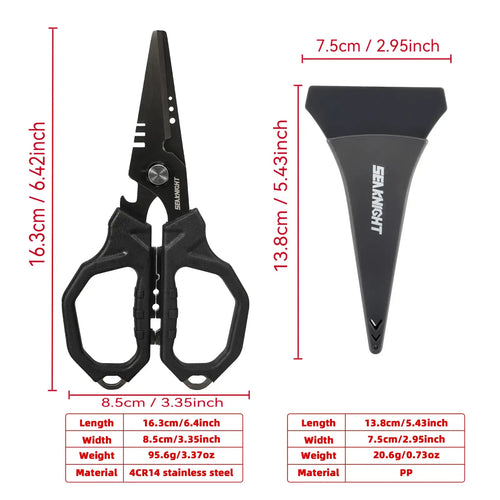 SeaKnight Brand SK003 Fishing Scissor 4CR14 Stainless Steel Titanium Coated Cut PE Line Multifunctional Fishing Tool Accessories -  - Cast N Go