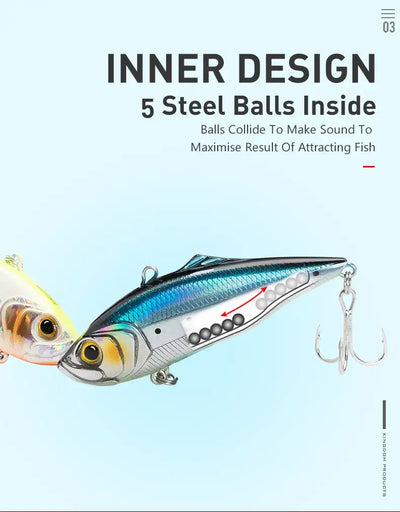 Fishing lure, blue and silver with dark stripe, with two treble hooks