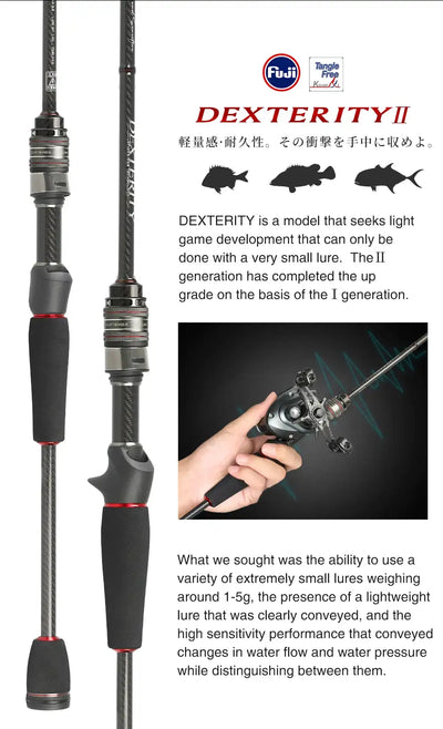 Ultralight spinning rod with black foam grips and silver reel seat, hand-held use