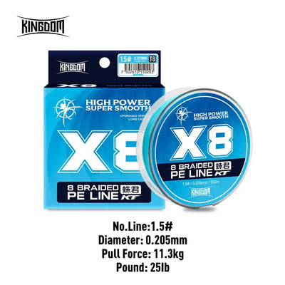Braided PE fishing line spool, 8-strand X8, 1.5# line, 0.205mm diameter