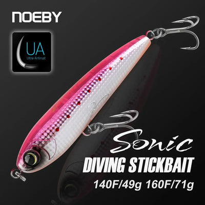 Noeby Diving Stickbait Fishing Lure 140mm 49g 160mm 71g Floating Wobbler Artificial Hard Baits for GT Tuna Kingfish Fishing Lure -  - Cast N Go