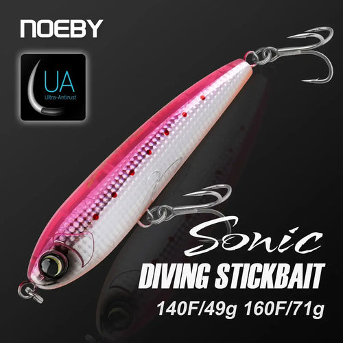 Noeby Diving Stickbait Fishing Lure 140mm 49g 160mm 71g Floating Wobbler Artificial Hard Baits for GT Tuna Kingfish Fishing Lure -  - Cast N Go