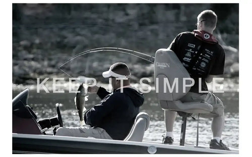 Fishing promotion banner with anglers on a boat