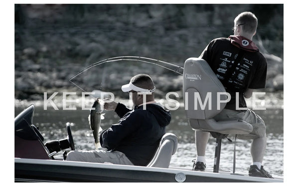 Fishing promotion banner with anglers on a boat