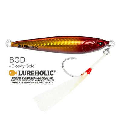 Lureholic 30g ~ 120g Tungsten Jig Slow Falling Hard Bait Fast Sinking Long Casting Metal Jig for Lure Fishig with Hooks -  - Cast N Go