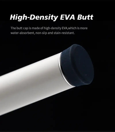 Fishing rod high-density EVA butt cap in dark rubberized finish