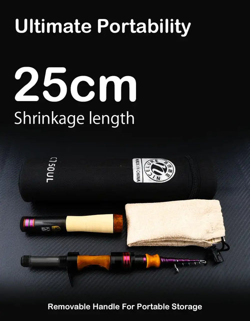 Telescopic fishing rod kit with removable handle and protective sleeve