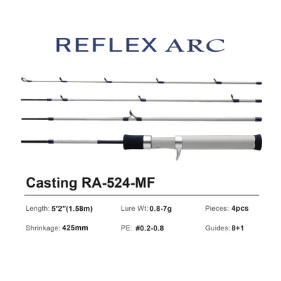 Reflex Arc casting rod RA-524-MF, 0.8–7 g lure, full cork reel seat