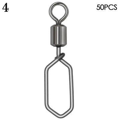 Rolling snap swivel connector (size 4), steel alloy, hanging ring