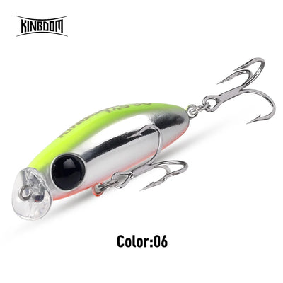 Chartreuse-green minnow fishing lure with clear lip and triple hooks, color 06