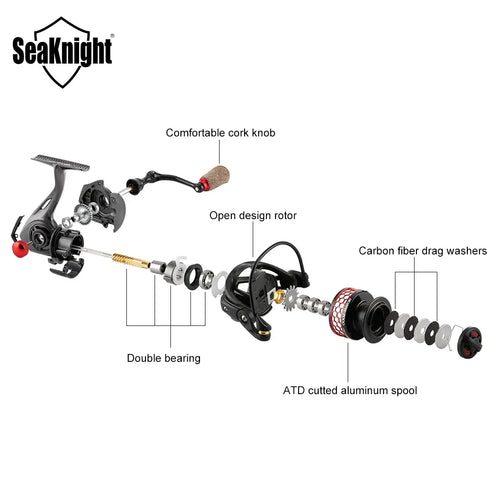 SeaKnight Brand MORPH2000 Spinning Reel 5.2:1 8KG Drag Power Fishing Reel C60 Carbon Fiber Spinning Wheel for Carp Fishing 2000 -  - Cast N Go