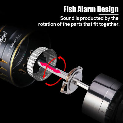 SeaKnight Archer2 spinning reel in silver and black with CNC aluminum spool, fish alarm, and 5.2 1 gear ratio