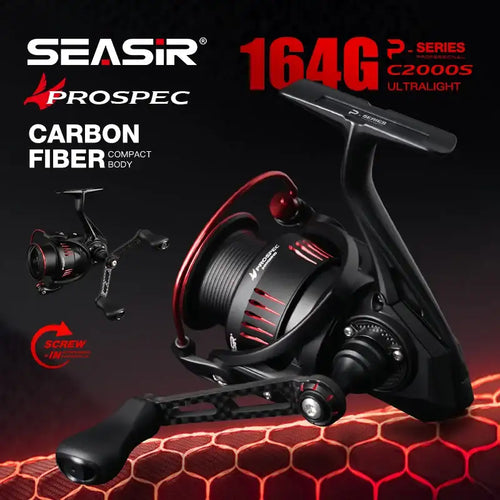 Seasir P-Series Prospec Carbon Fiber Spining Reel 9Kg Max Drag 8+1BB 5.2:1/6.2:1 Freshwater Saltwater Fishing Reel -  - Cast N Go