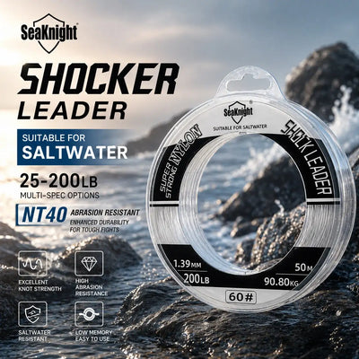 SeaKnight NT40 nylon fishing leader line spool, 50 m roll rated 200 LB