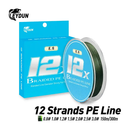 LEYDUN Micro Hot Fishing Lines 12 Strands Braided PE 150m 300m Japan Smooth Multifilament Line Sea Fishing Carp Fly Wire Tool -  - Cast N Go