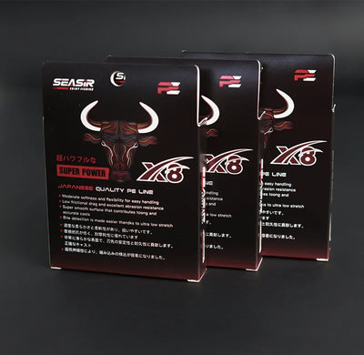 Three SEASIR packages for red 8-strand PE braided fishing line