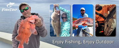 Pre-tied octopus hook fishing rigs lifestyle photo with anglers holding large catch