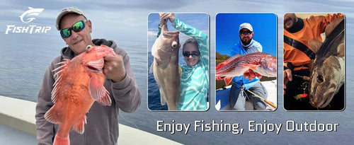 Pre-tied octopus hook fishing rigs lifestyle photo with anglers holding large catch