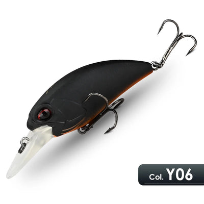 MEREDITH JERK floating crankbait, black body with orange side, 2 treble hooks