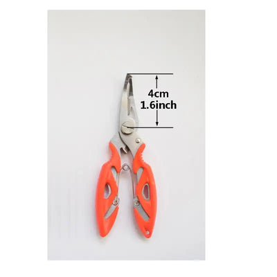 Orange-handled fishing line cutting pliers with stainless steel line cutter head