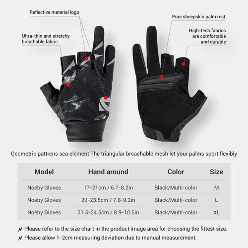 Noeby Half-Finger Fishing Gloves UPF50+ – Anti-Slip Sun Protection - Fishing Accessories - Cast N Go
