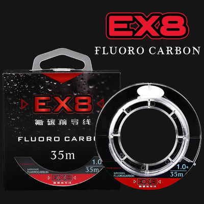Tsurinoya EX8 fluorocarbon fishing line spool with 35m label and EX8 branding
