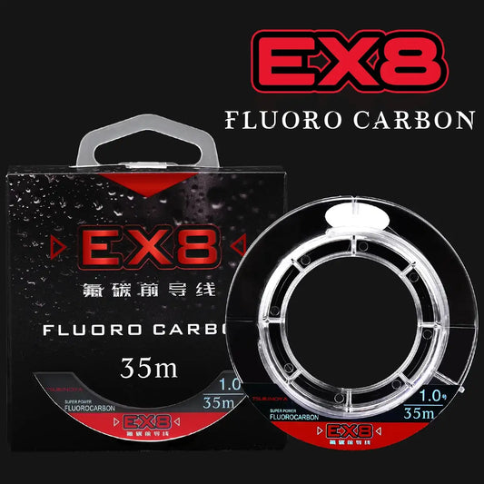 Tsurinoya EX8 fluorocarbon fishing line spool with 35m label and EX8 branding