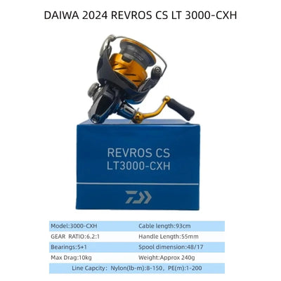 Daiwa Revros CS LT Spinning Reel (2024) – LT Platform | Size 1000 to 6000 | Freshwater Inshore