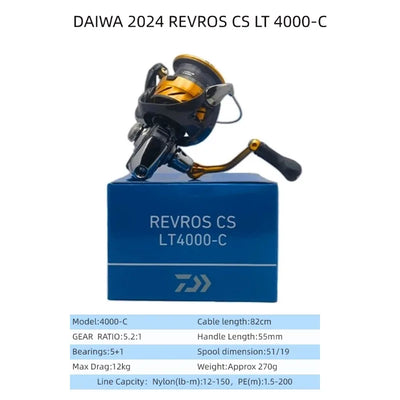 Daiwa Revros CS LT Spinning Reel (2024) – LT Platform | Size 1000 to 6000 | Freshwater Inshore