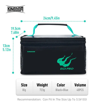 Black EGI storage bag with teal carry handles and EGI PRO logo