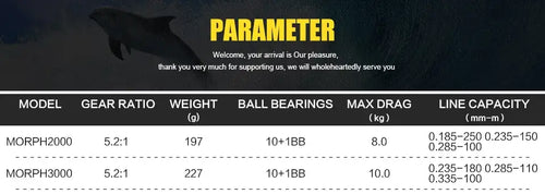 SeaKnight Brand MORPH2000 Spinning Reel 5.2:1 8KG Drag Power Fishing Reel C60 Carbon Fiber Spinning Wheel for Carp Fishing 2000 -  - Cast N Go