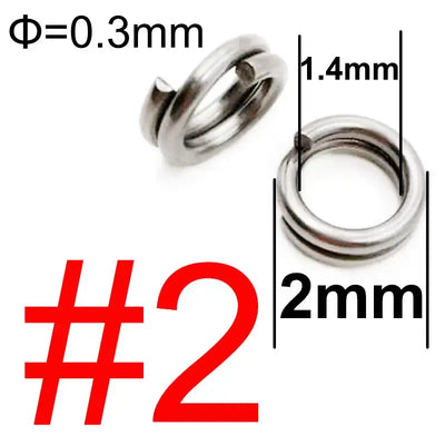 Stainless steel double oval split ring connector, size #2