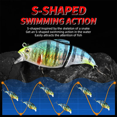 Blue-green wobbling lure with clear lip, gold eye, red underside stripe, treble hooks