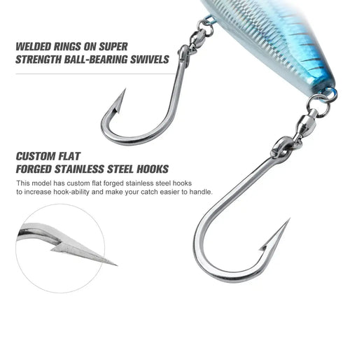 NOEBY-Sinking VIB Fishing Lure, Artificial Hard Baits for Wahoo Tuna, Big Game Fishing, Mega Trap, 170mm, 213g 210mm 347g -  - Cast N Go