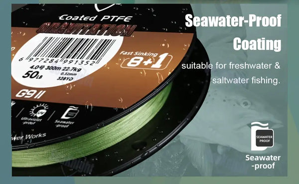 SeaKnight Gravitation G9 II coated PTFE fishing line spool, green