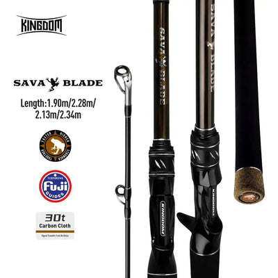 Kingdom Sava Blade Casting Fishing Rod | 2-Piece 30T Carbon