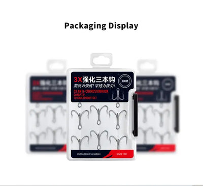 3X treble hook 8-pack in blister card, saltwater, multiple sizes