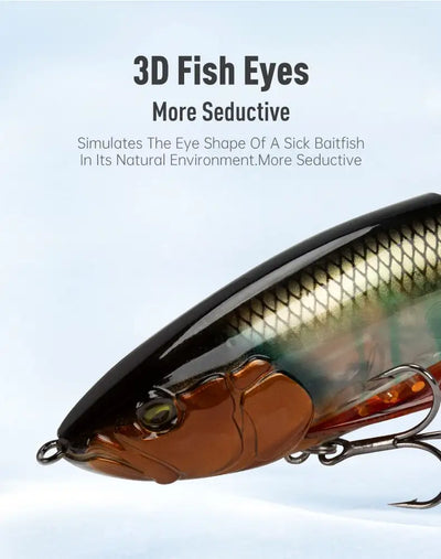 LEYDUN DOWZ SWIMMER 180SF 2oz Slow Floating Fishing Lures Triple Joint Body Glide Swimbaits Hard Baits Wobblers For Bass Pike -  - Cast N Go