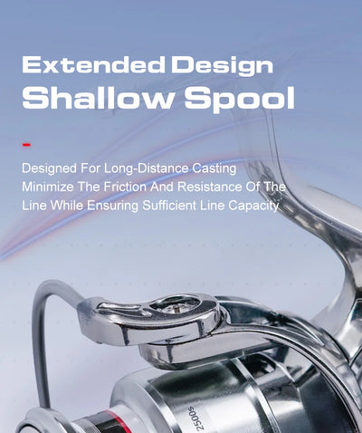 SEASIR Expert Spinning Reel – Ultra-Long Cast Shallow Spool | IPX6 | One-Piece Metal Handle | 10+1BB | 1500S–4000S