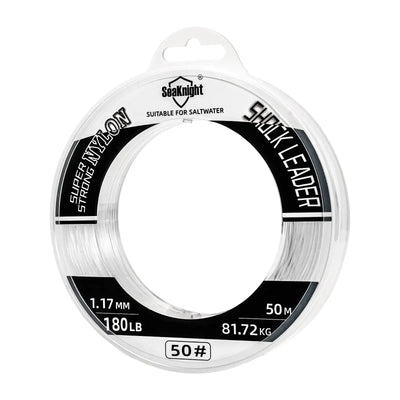 SeaKnight clear nylon fishing leader line, 50m, 1.17mm, 180LB spool