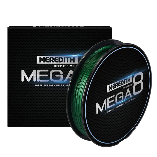 Meredith MEGA8 8-strand braided fishing line spool, green