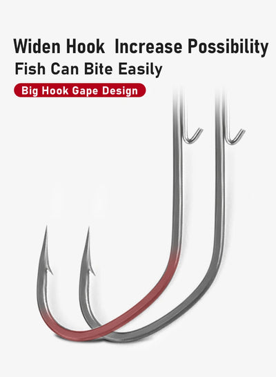 Two micro jig hooks with widened hook gap for bite possibility, silver